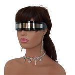 Black Reflective Futuristic Sunglasses Photo 1