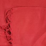 VINTAGE Company C Throw 44"W x 86" Red Pure Wool Knit Hand Twisted Fringe Photo 3