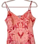 House of Harlow 1960 Orange Floral Midi Dress Linen Blend Boho Chic Size‎ Medium Pink Photo 3
