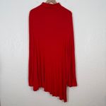 Free People Uptown Turtle Red Asymmetrical Hem Ribbed Knit Size Large Photo 2