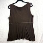 Max Studio Vintage  L Brown Tank Top Cami Babydoll‎ V-Neck Y2K Retro USA Photo 4