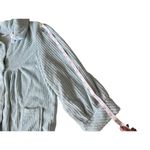 Collections Etc Light Blue Ribbed Collared 3/4 Sleeve Waistcoat Shirt XL Photo 4