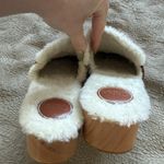 Chloé Joy Suede Shearling Clog Slippers 37 6.5 Tan Fuzzy Slip On Designer Photo 7