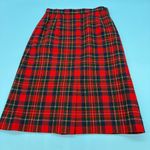 Pendleton  Vintage 1970’s Red and Blue Plaid Virgin Wool Skirt Lined Size Small Photo 1