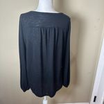 Loft Semi Sheer Sleeve Detail Black Thin Sweater Top Size Large Photo 5