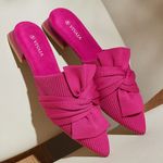 Vivaia Yaffa Pointed Knot Pitaya Sandals Old Money Knit Breathable Comfort 8 Pink Photo 0