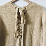 Lovers + Friends  Suki knit Sweater Dress Tie Back taupe S cozy stretchy Photo 7