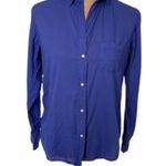 Frank & Eileen Grayson The Hero Button Up Shirt Cobalt Blue 100% Cotton XS Photo 0