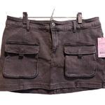 Wild Fable Skirt Womens Size L Mini Gray Denim Front Cargo Pockets Photo 0