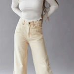 BDG  Urban Outfitters Ivory Corduroy Wide Leg Crop Jeans - Women's Size 25‎ Photo 0