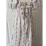 Reformation  Lacey Dress Sz 12 White Floral Tie Back Smocked Spring Easter Bridal Photo 2