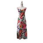 SheIn Tropical Print Spaghetti Strap Floral Drape Neckline Dress Sz 4 Photo 5