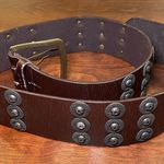 Free People Vintage Brown Wide Studded Belt Photo 0