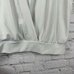 Banana Republic Factory Top Crepe Fabric Faux Wrap Banded Hem Gray Grey XL Photo 5