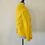 Tory Burch  Yellow Denim Rain Pea Coat Jacket Waxed Cotton sz 6 Photo 5