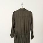 Aerie [] Olive Green Utility Collared Jumpsuit Elastic Waist Casual Easy Sz Small Photo 3
