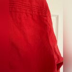 J. Jill Shirt Womens 1X 100% Linen Button Up Red Orange Long Sleeve FLAW Photo 6