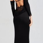 NWT Retrofete Chandler Dress Embroidered Lace Strapless Open Back Maxi Black Lg Photo 1