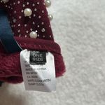 Adrienne Vittadini  Pearl Rhinestone Touchscreen Gloves Burgundy OS -NWTS Photo 5