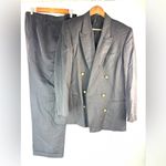 Augustus Vintage 10 Italian Wool Double Breasted Pantsuit in Black Photo 0