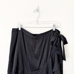 Anthropologie [] Maeve Black Satin Wrap Ruffle Hem Mini Skirt NWT Balletcore XL Photo 4