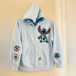 Disney  Stitch Women’s Blue Full Zip Character Sweatshirt Hoodie medium size Photo 7