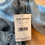Free People  Sophie Medium Wash Denim Cropped Wrap Top Long Sleeves sz Small NWT Photo 8