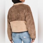 ANINE BING Royce Pullover Sherpa Pullover Fleece Sweatshirt in Brown and Tan Photo 1