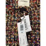 L'Agence  Angelina Gold black Tweed Plaid Jacket fringe trim size 18 Photo 7