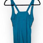 new Sky âď¸ď¸ Etched Leather Corset Bodice Embellished Strappy Silk Top âď¸ď¸ Teal L Blue Size L Photo 6