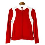 Tory Burch  Sport Orange and White Knit Track Jacket Size S Photo 1