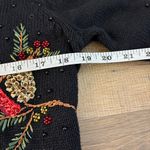 Heirloom Collectibles Cardinal Beaded Embroidered Holiday Christmas Sweater Y2K Black Photo 8