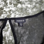 Torrid  Velvet Paisley Print Dress W/ Mesh Detail Photo 5