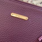 GiGi New York Womens Pebbled Leather Zip Rectangular Clutch Handbag Wine‎ Red Photo 3