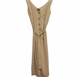 Max+Ash Jumpsuit Size Small Wide Leg Cropped Sleeveless NWT Tan Photo 1