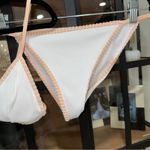 Cupshe  bikini set triangle ribbed lace contrast trim lowrise bridal Photo 5