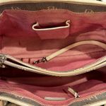 Dooney & Bourke  Monogram Canvas Leather Trim Satchel Bag Cream Beige Pink Liner Photo 10