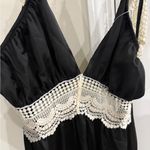 Black Nightgown Crochet Detail Ruffle Halter Twee Retro Pinup Size undefined Photo 1