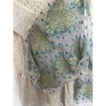 Free People Pointelle Breeze Bell Sleeve Top Tunic Medium M Blue Ivory Photo 7