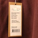 Nigama Sol burgundy crop kimono sweatshirt‎ 100% cotton oversized XS Red Photo 3