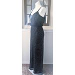 Adrianna Papell Art Deco Beaded Blouson Gown, Navy w/Silver Sequins Size 4 Photo 9