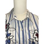 NAPA VALLEY Women Shirt Stripes Embroidery Floral Size XL Coquette Cottage Core White Photo 1