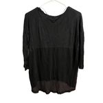 Rock & Republic Long Sleeve Black Shoulder Studded Mesh Blouse Size Medium Photo 2