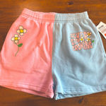 Samii Ryan BSR  Smiley never stop growing pink blue split Sweat Shorts Photo 0