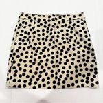 J. Crew Factory Polka Dot Mini Skirt Women's 4 Black Ivory Preppy Career Dainty Photo 2