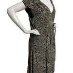 Fresh Produce Black Olive Green Women's Wrap Dress Zebra Print Size XL Photo 2