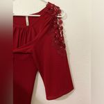 blouses for women color red size L 3/4 sleeve round neck with lace Size L Photo 3