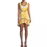 Alexis  Simonet Floral Marigold Ruffle Flounce Mini Dress NWOT Photo 1