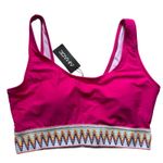 Aimage Women's High Waist Two Piece Bikini Set Aztec Swimsuit Pink L Large NEW Photo 2