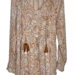 House of Harlow 1960 Floral Boho Long Sleeve Mini Dress Brown White Size M Size M Photo 0